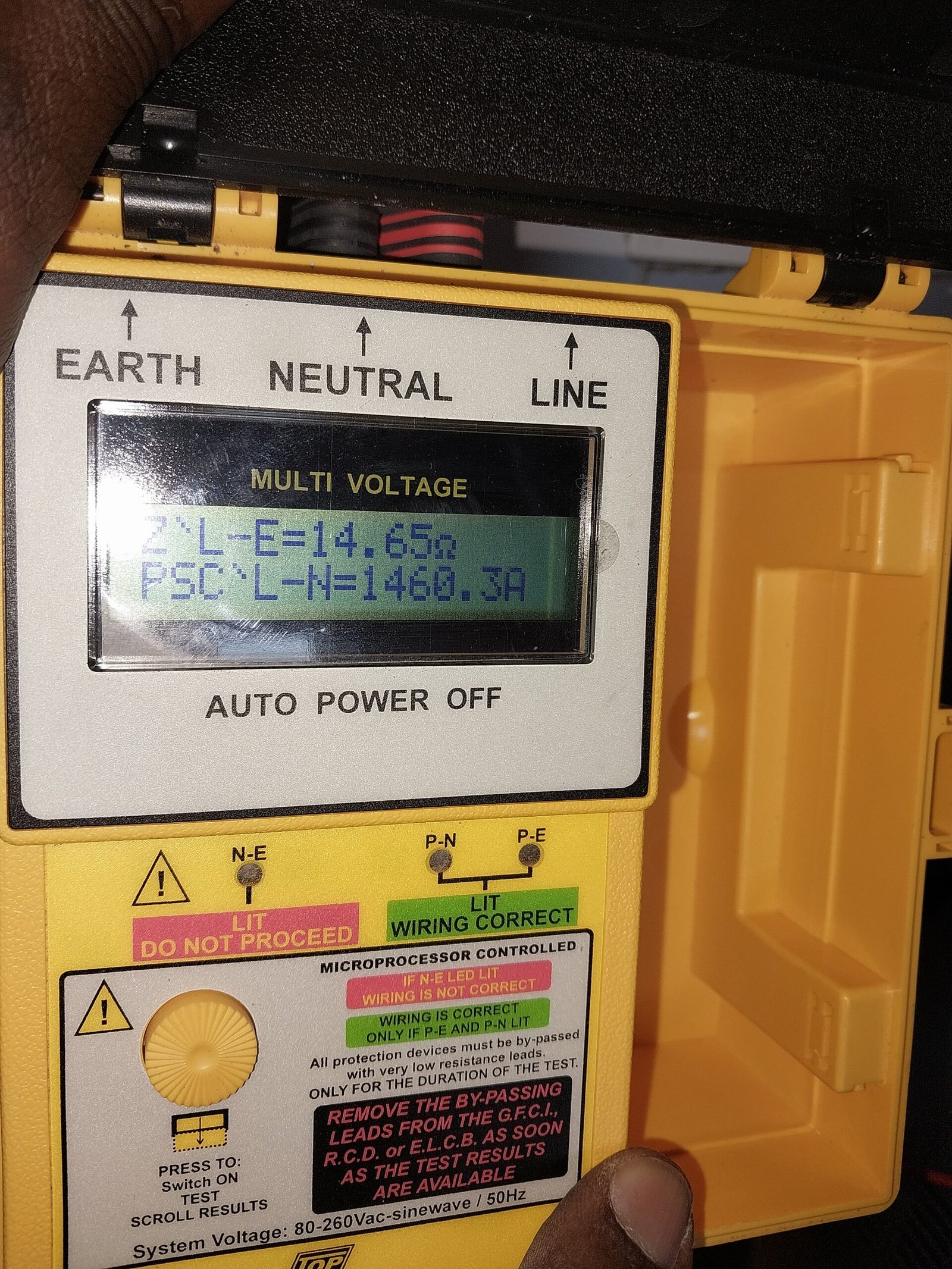Loop impedance test device used by Ugu Electrical for CoC inspections in KwaZulu-Natal 